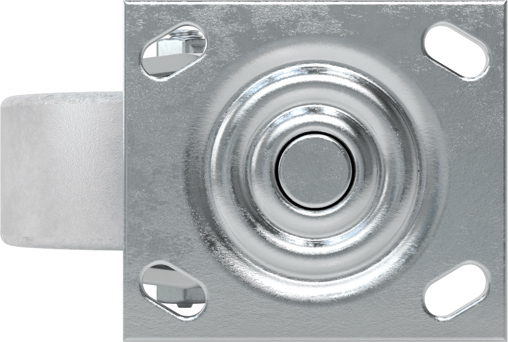 4-1/2" x 4" Plakalı Yüksek Kapasiteli Spartan Tekerlek, 5" Çapında Açık Rulmanlı Metal Tekerlekli Döner Tekerlek