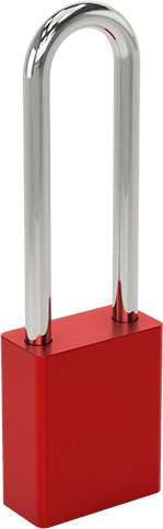 Masif Eloksallı Alüminyum Kilitli Asma Kilit, American Lock 1107, Ana Anahtarlı, Kırmızı