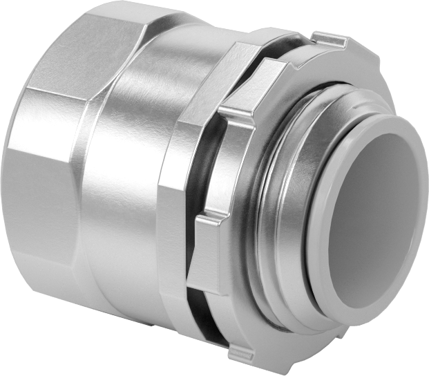 Esnek Metal Kanal için Adaptör, Alüminyum, 1/2 Kılavuz Dişi x 1/2 NPSM Erkek — Alüminyum, Düz, Adaptör, Konektör