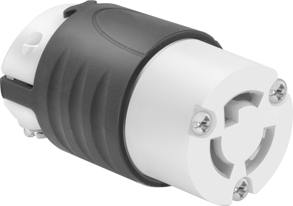 Döndürerek Kilitleme Konektörü, Üç yuvalı dişi priz, Topraklanmış, NEMA L5-15 — L5-15, 125V AC, 15 amp