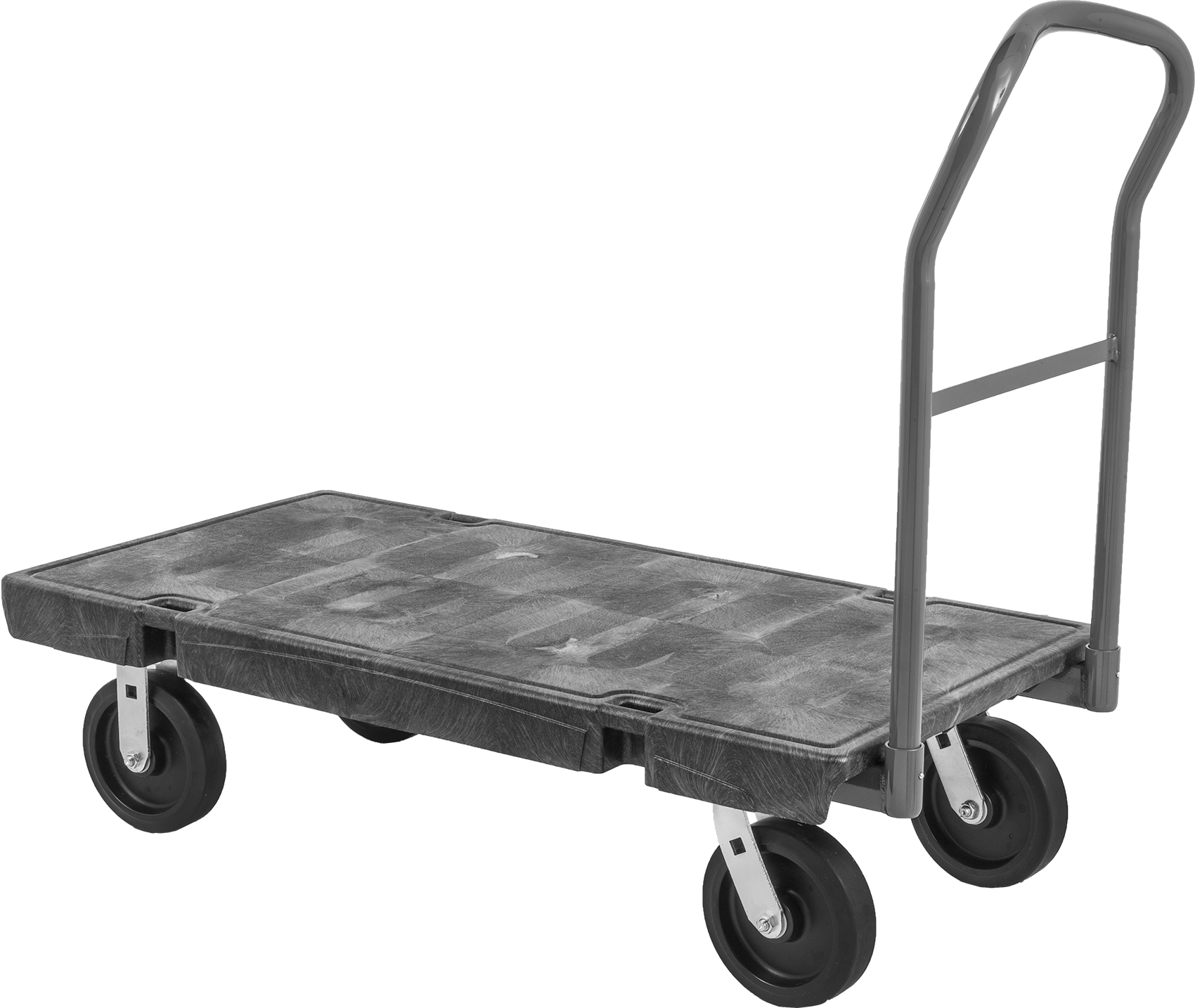 Plastik Platform Arabası, Sağlam Polipropilen Tekerlekli, 48" x 24" x 12-3/8" Platform — 48", 24", Katı