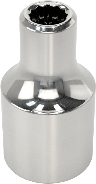 12 Uçlu Standart Lokma Anahtarı, Krom Kaplama, 1/4" Tahrik, 4 mm Boyut