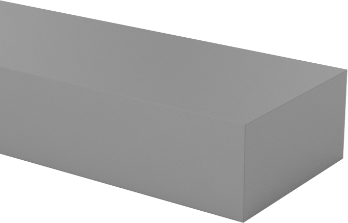 Yüksek Mukavemetli Kaygan UHMW Polietilen, Lama, 1/4" Kalınlık, 1/2" Genişlik