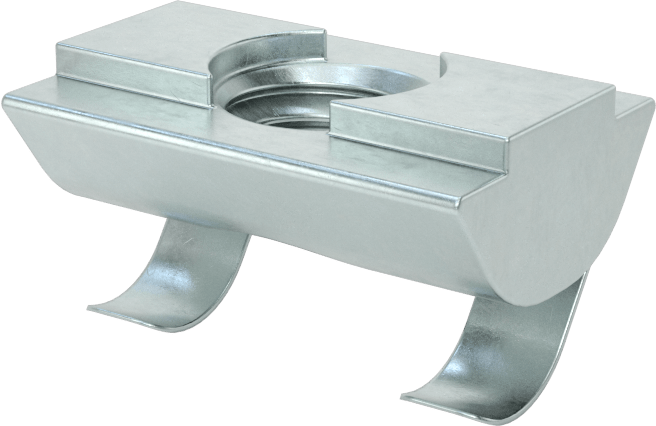 T-Yuvalı Çerçeve Bağlantı Elemanları, Uç Beslemeli Yaylı Tırnaklı Somun, 1 inç Yüksekliğinde Ray için, 1/4"-20 Diş — 1", 2", 3", Kendinde…