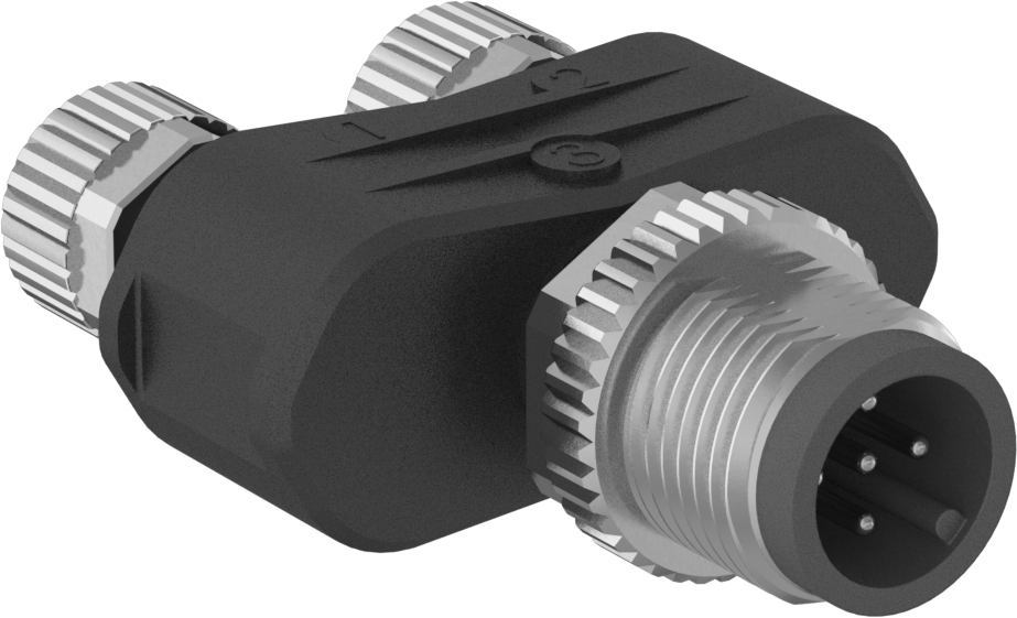 Nano M8/Mikro M12 Ayırıcı, M12 x 1 mm Erkek Fiş, M8 x 1 mm Dişi Soket — Ayırıcı, Düz, Tozlu, Nemli, Yıkama, Dalgıç
