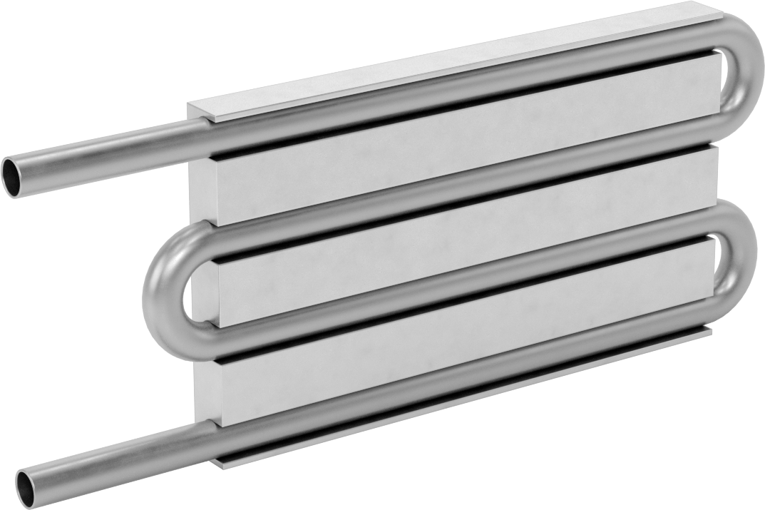 Soğuk Plaka, Bakır Borulu, 4 Geçiş, 6" Uzunluk x 3-1/2" Genişlik