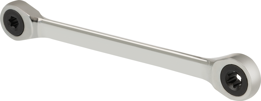 Torx Açıklıklı Cırcırlı 2 Başlı Kutu Anahtarı, E6 x E8 Boyutu, 5-1/8" Toplam Uzunluk — Bireysel, 5 1⁄8", 2