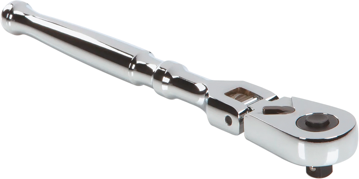 Hızlı Açılır Esnek Başlı Cırcır Anahtarları, 1/4" Kare Tahrik, 6-5/8" Toplam Uzunluk