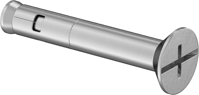 Blok ve Tuğla için Havşa Başlı Gömlekli Dübeller, 1/4" Çap, 1-1/2" Uzunluk