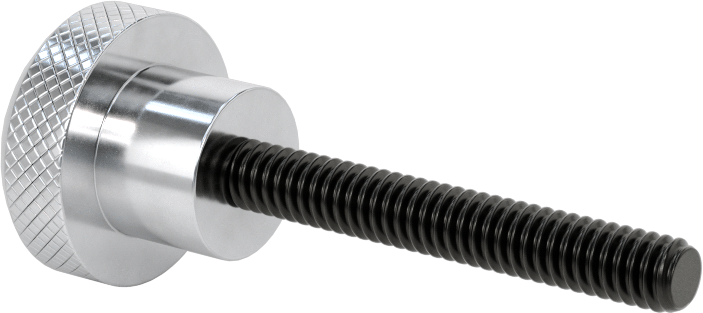 Alüminyum Tırtıllı Avuç İçi Tutma Düğmesi, 1/4"-20 Diş Boyutu, 1-3/4" Uzunluğunda Saplama