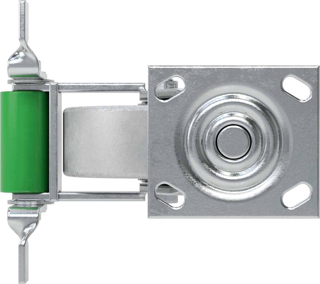 4-1/2" x 4" Plakalı Yüksek Kapasiteli Spartan Tekerlek, Frenli Döner Tekerlek ve 6 inç Çapında Açık Rulmanlı Metal Tekerlek