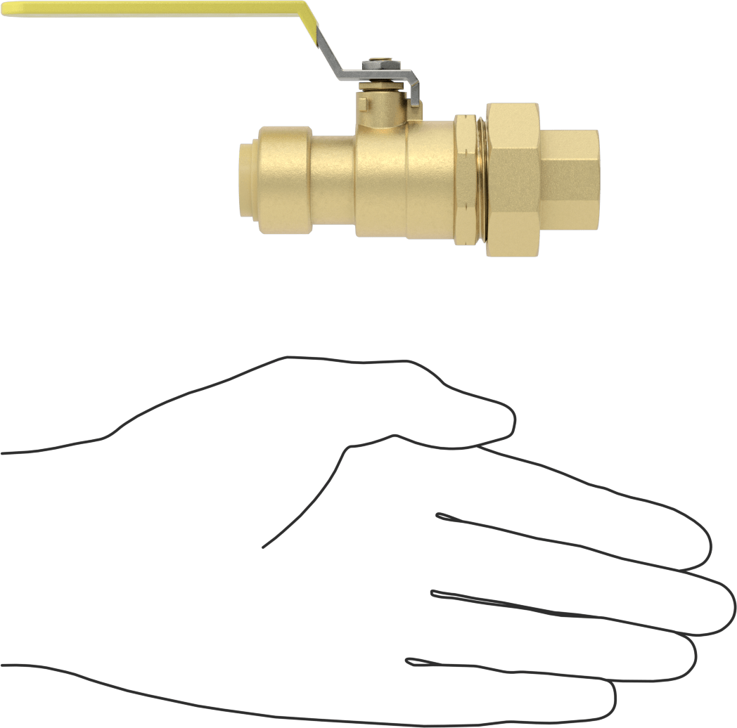 İçme Suyu için Açma/Kapama Vanası, 1/2" Boru İç Çapı Bas-Bağlan için, 1/2 NPT Dişi Rakor