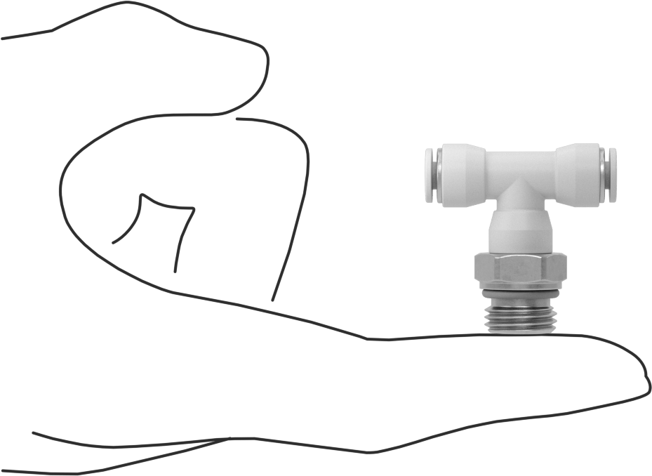 Yüksek Sıcaklık Bas-Bağlan Bağlantı Elemanı, Hat Üstü T Adaptörü, 4 mm Boru Dış Çapı x 1/4 BSPP Erkek için