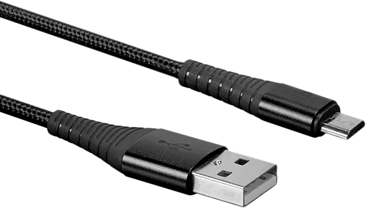 Uzun Ömürlü USB Kablosu, Çift Korumalı, A Fiş x Mikro B Fiş, 6' Uzunluk, Siyah — 6 ft., Siyah, Çift Korumalı
