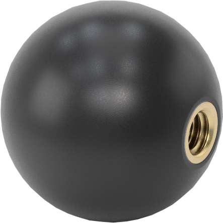 Siyah Polipropilen Top Topuz, 8-32 Dişli 3/8" Derinliğinde Delikli, 3/4" Baş Çapı — 8-32, Plastic, Polypropylene, 3⁄4"
