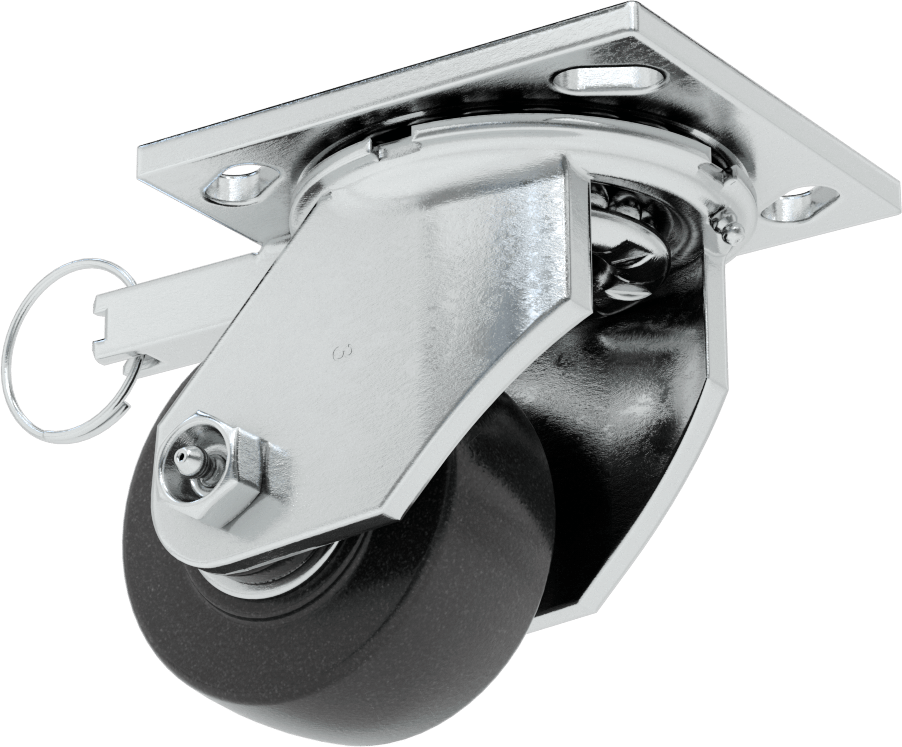 4-1/2" x 4" Montaj Plakalı Samson Tekerlek, Döner Kilitli ve 3-1/4" Çapında Fenolik Tekerlekli Döner — 3 1⁄4", Levha, Döner