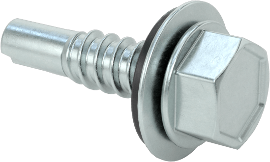 Metal için Pullu Delme Vidaları, Çinko Kaplı Çelik, 10 Numaralı Boyut, 3/4" Uzunluk