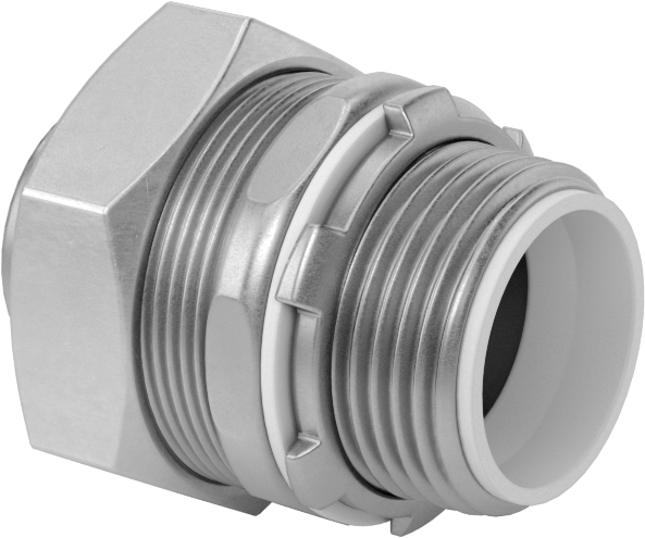 Sıvı Sızdırmaz Esnek Metal Kanal Adaptörü, Topraklama Pabuçlu, Çelik Düz Çubuk, 1 Kabloluk Dişi x NPT Erkek
