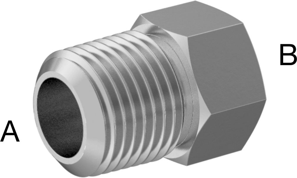 Hassas Aşırı Basınçlı Çelik Boru Bağlantı Parçası, Burç Redüksiyon Adaptörü, 1/8 Erkek x 1/16 Dişi NPT