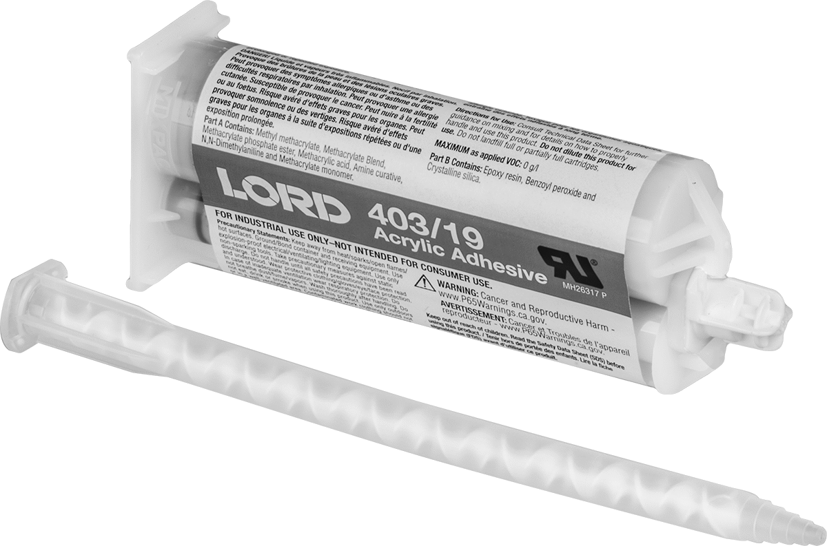 Yapısal Yapıştırıcı, Kimyasallara Dayanıklı Epoksi, Lord 406/19, 1.69 FL. oz — Kartuş, Metal, Plastik, Kauçuk, Kompozitler, Alüminyum, Pi…