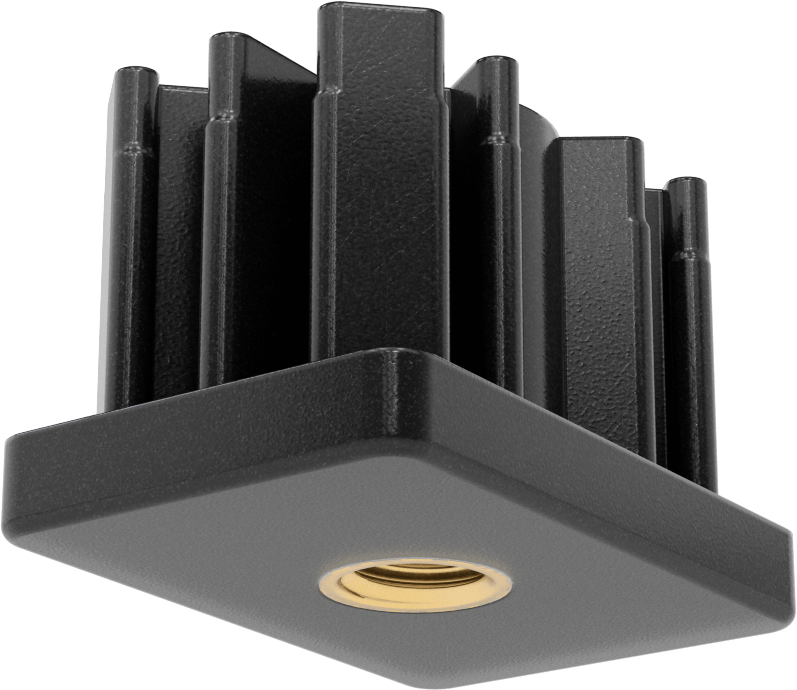 Yüksek Kapasiteli Presle Takılan Seviyeleme Montaj Ucu, 3" Uzunluk x 2" Genişlik Dış Bacak için, 5/8"-11 UNC Diş Boyutu