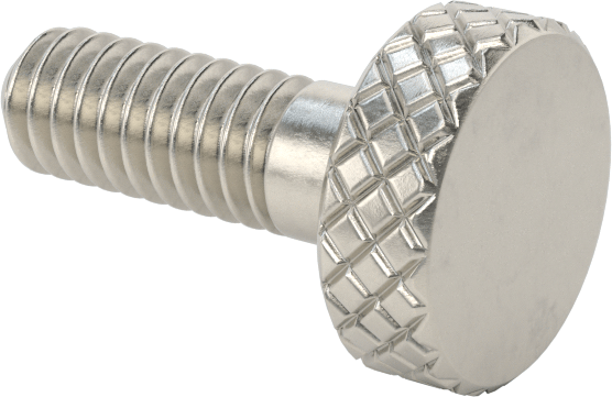 Tırtıllı Başlı El Vidası, Paslanmaz Çelik, Düşük Profilli, Kısmi 8-32 Diş, 1/2" Uzunluk, 3/8" Çap — 8-32, 1⁄2", 3⁄8"