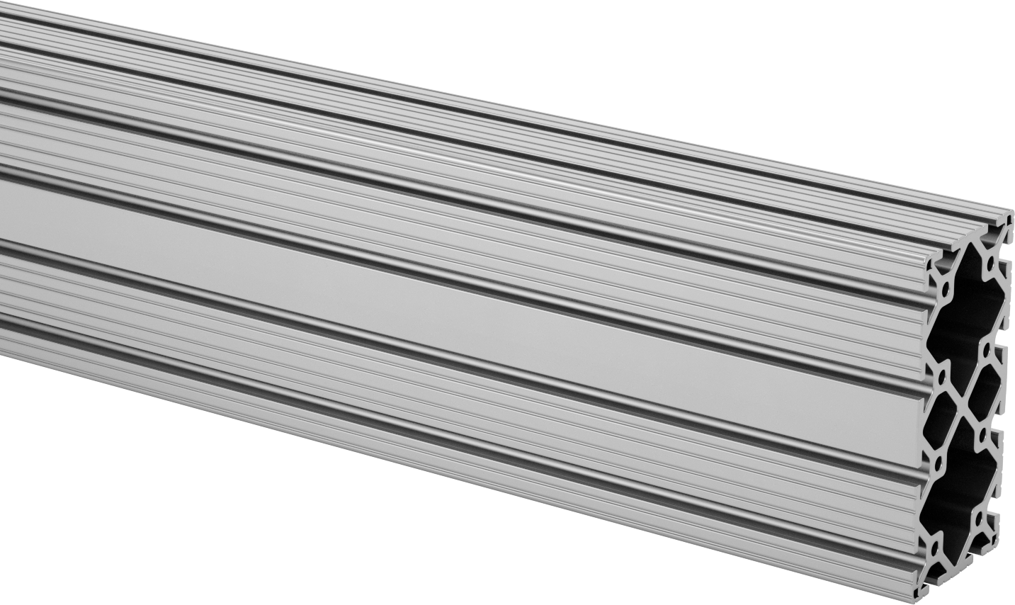 T-Yivli Çerçeve, Çift Dörtlü Ray, Gümüş 160 mm Yükseklik, 80 mm Genişlik, Katı — 160mm, Gümüş, 80mm