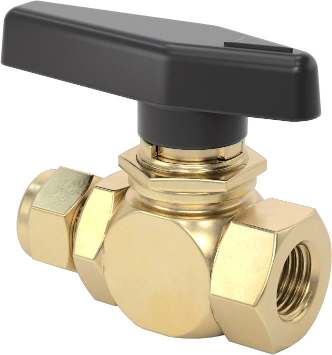 Sıkıştırma Bağlantı Parçalarına Sahip Panele Monte Açma/Kapama Vanası, Pirinç Gövde, 3/8" Boru Dış Çapı x 1/4 NPT Dişi için — Compression…