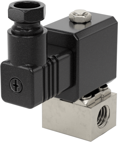 Soğutma Suyu için Kompakt Solenoid Açma/Kapama Valfi, 1/8 NPT Dişi, DIN Bağlantılı Pirinç Gövde, 24V AC, 0.07 Cv