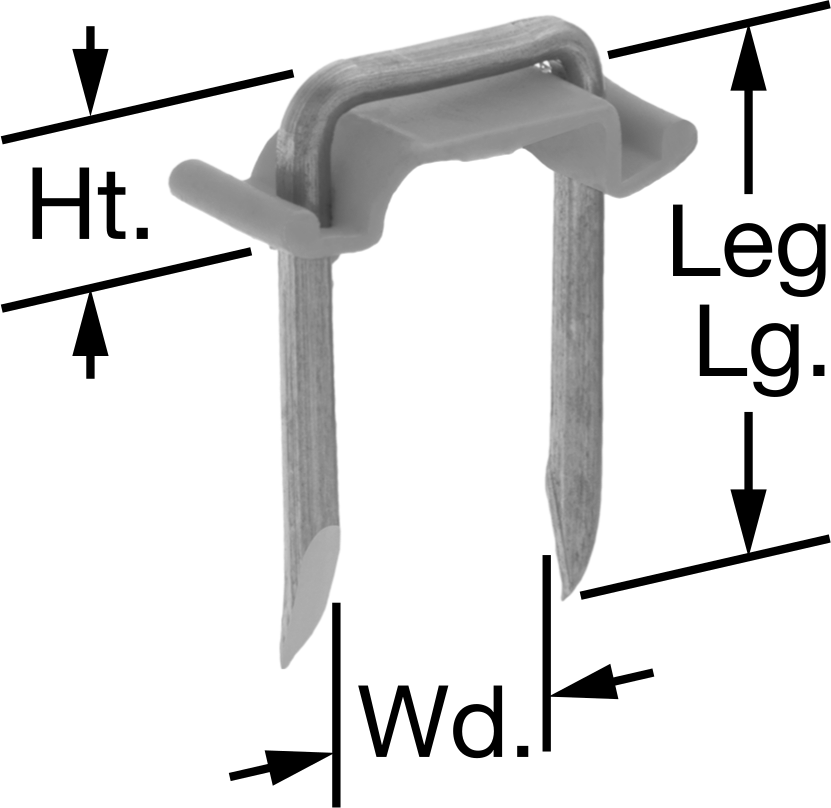 Çekiçli Kablo Tutucu, Yalıtımlı Zımba Tipi, Çelik, 5/8" Genişlik, 1/4" Yükseklik — Yalıtımlı, 5⁄8", 1 1⁄16"