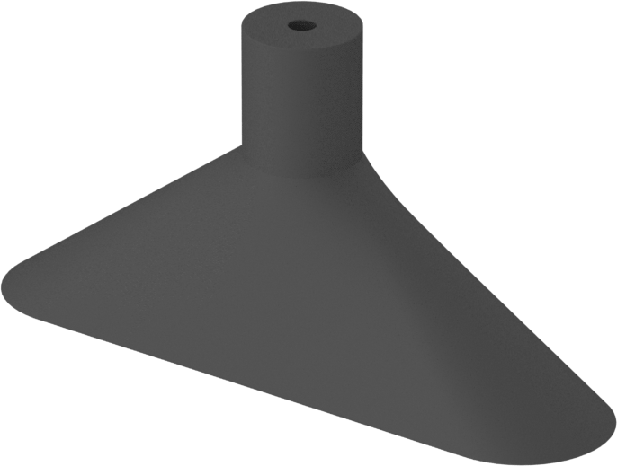 Vakum Vantuzu, Takmalı, Bükülmeyi Önleyici, 1-1/2" Uzunluk, 0.4 inç Genişlik, 3/4" Yükseklik