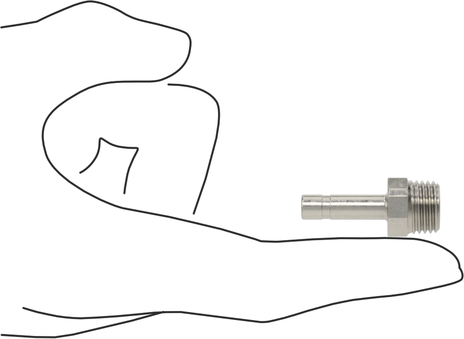 Gıda ve İçecek için Paslanmaz Çelik Bas-Bağlan Bağlantı Parçası, Düz Adaptör 1/4" Boru Gövde Dış Çapı x 1/4 NPT Erkek