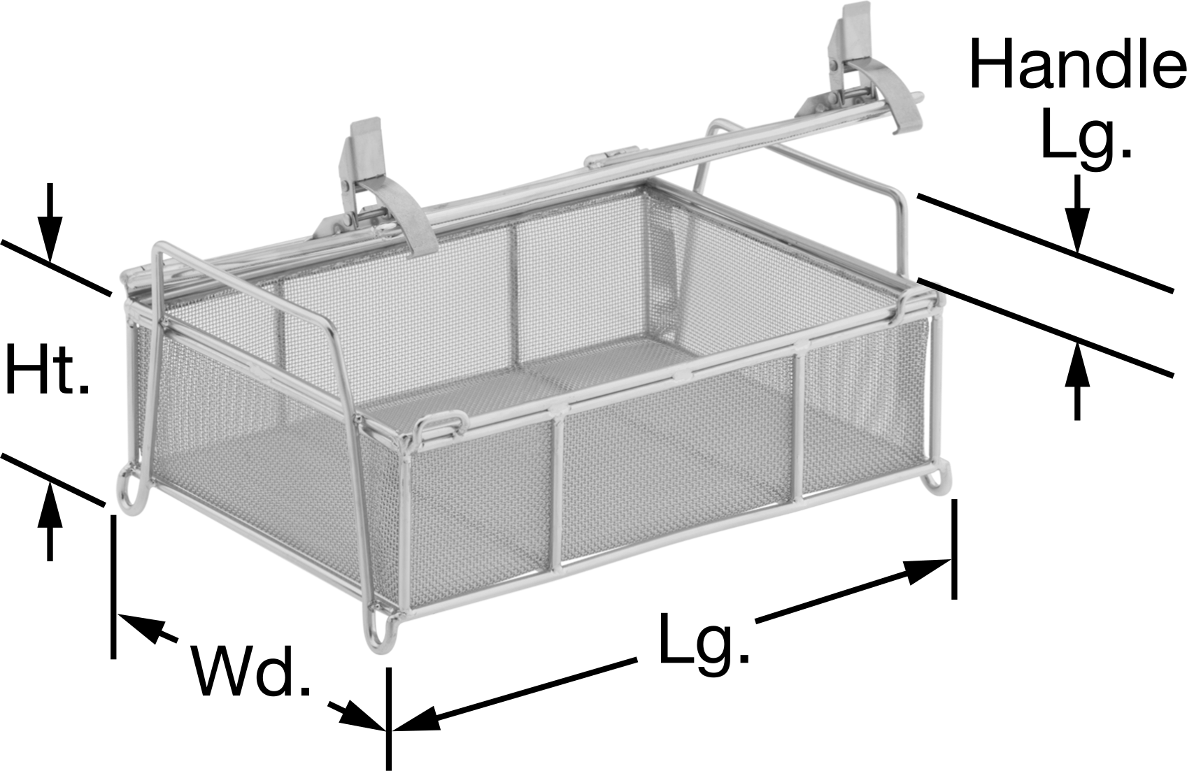 Paslanmaz Çelik Kapalı Tel Kare Sepet, 11" Uzunluk, 60X60 Mesh