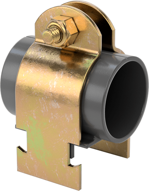 Strut Montajlı Metal Yönlendirme Kelepçesi, Yalıtımlı Boru için, 1/4" İç Çap, 1-3/8" Uzunluk