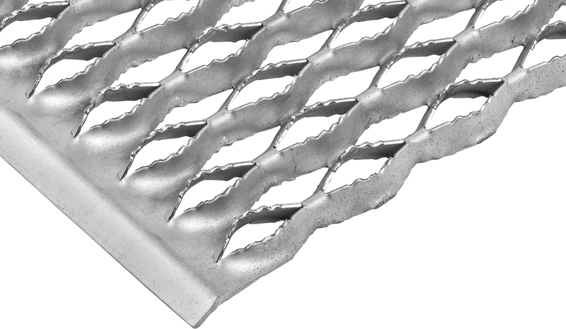 Galvanizli Çelik Drenaj Zemin Plakası, Tırtıklı, 8-9/16" Genişlik x 60" Uzunluk x 5/64" Kalınlık