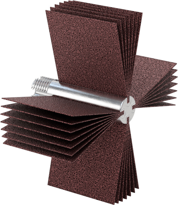 İç Zımparalama için Lamelli Zımpara Çarkı, Pürüzsüz Yüzey ve 2-1/8" ila 2-1/2" İş Parçası İç Çapı için — Sap, Çelik, Ahşap, Lamelli Zımpa…