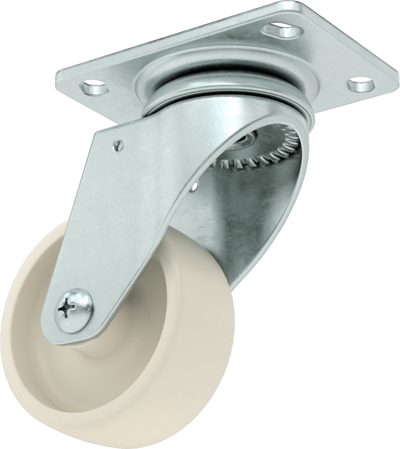 3-3/4" x 2-3/4" Plakalı Parlak Yüzeyli Tekerlek, 3 inç Çapında Naylon Tekerlekli Döner Tekerlek — 4 5⁄8", Levha, 3"