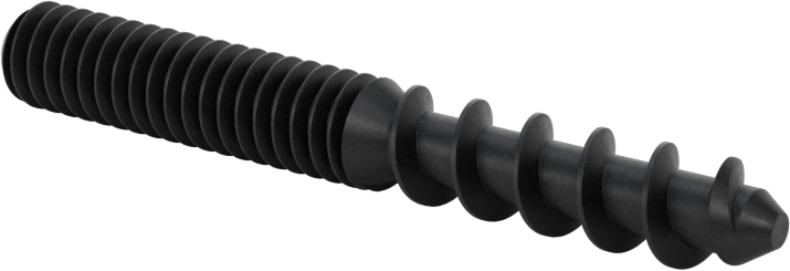 Çelik Ahşap Vida Dişli Saplama, Siyah Oksit, 1/4" Vida x 1/4"-20 Saplama, 2" Uzunluk