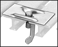 Fiberglas Çubuk Izgara Klipsi, 1-3/4" Yükseklikli Çubuk için C-Klipsi, 3/8" ila 2-1/4" Merkezden Merkeze Genişlik