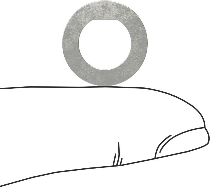 Şim, 3/8" Çaplı D-Profil Şaftlar için, 0.0010" Kalınlık