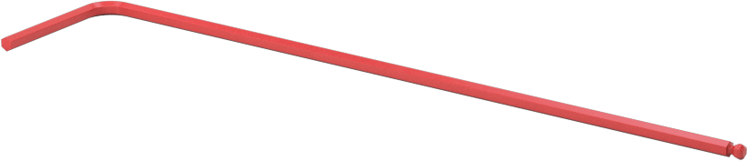 Alaşımlı Çelik Açılı Tahrikli Top Uçlu Altıgen L Anahtarı, Kırmızı Boyalı, 0.050" Tahrik Boyutu, 2-7/8" Toplam Uzunluk