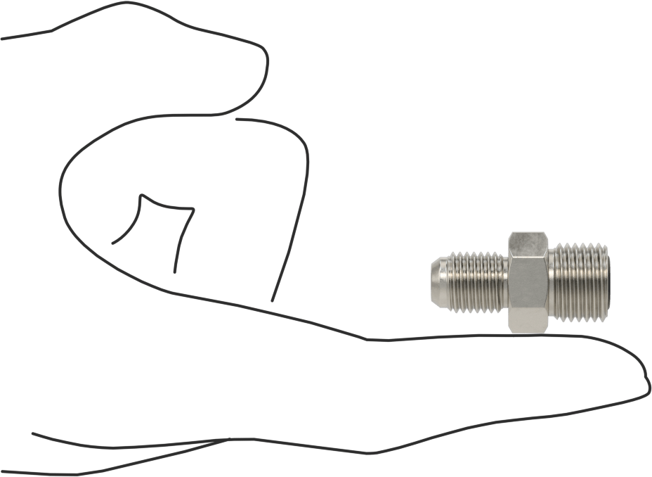 O-Ring Yüz Contalı Bağlantı Parçası, 1/4" Boru Dış Çapı x 37 Derece Havşalı Boru için Adaptör