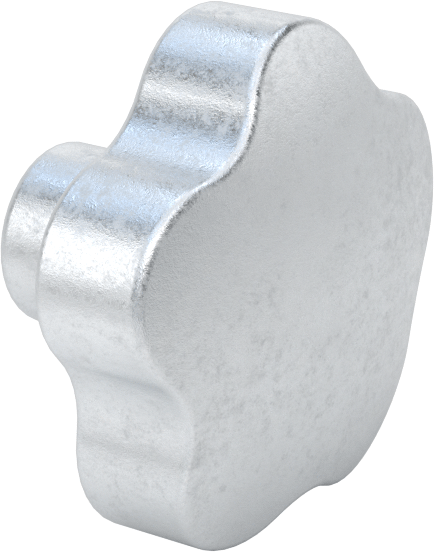 Alüminyum Beş Kollu Topuz, 8 mm Delik Çaplı — 8 mm, Dişsiz Delik, Beş Kollu