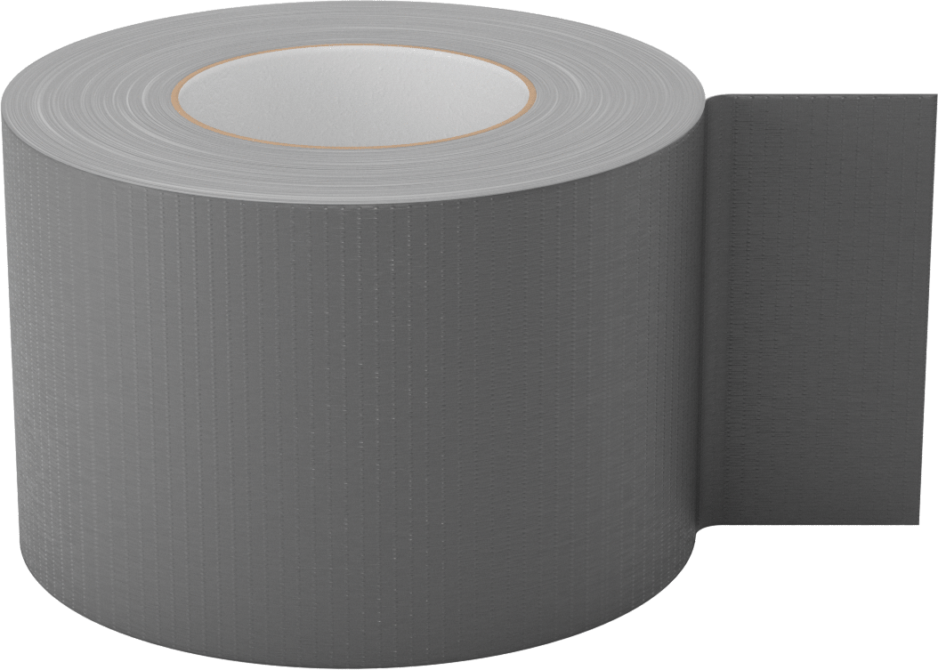 Kanal Bandı, Gümüş, 4" Genişlik, 180 Fit Uzunluk, 0.010" Toplam Kalınlık — 4", Kumaş, 180 ft.