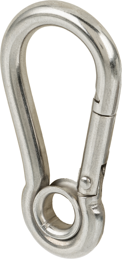 316 Paslanmaz Çelik Karabina - Kaldırma Amaçlı Değildir, 100 lbs. Kapasite, 3/16" Kalınlık, 1/4" Açıklık Genişliği