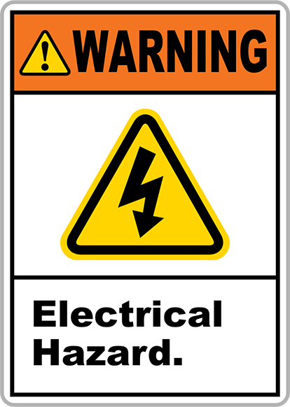 Kaza Önleme Resimli Etiketleri, Elektrik Tehlikesi Uyarı Mesajı