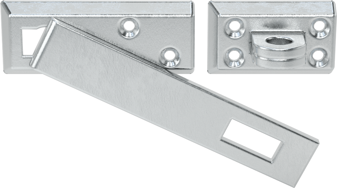 Asma Kilitli Mandal, 6-3/4" x 1-1/4" x 1/4" Kollu, Çinko Kaplı Çelik — Vida Takma, 6 3⁄4", Çelik