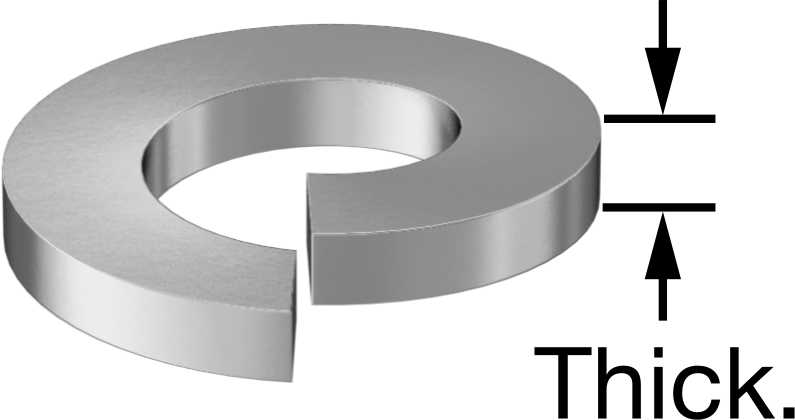Galvanizli Çelik Yaylı Pulları, 1/4" Vida Boyutu için, 0.260" İç Çap, 0.487" Dış Çap