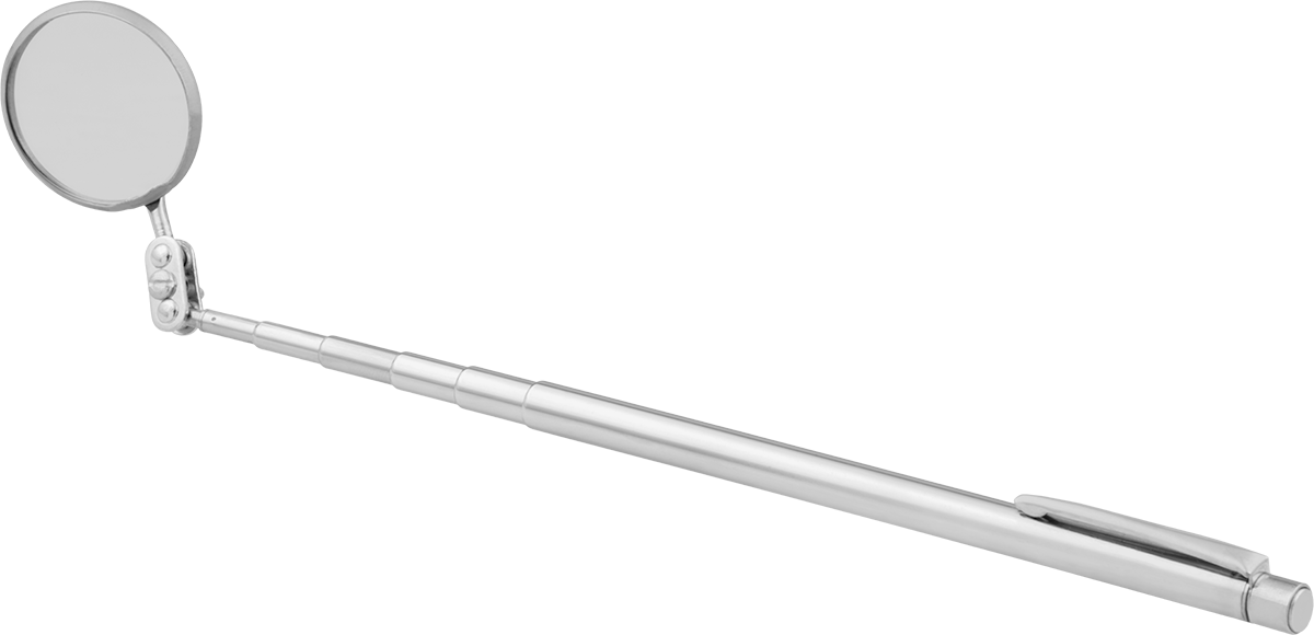 Mıknatıslı El Tipi Muayene Aynası, Yuvarlak, 6" ila 27" Tutamak Uzunluğu, 7/8" Çap