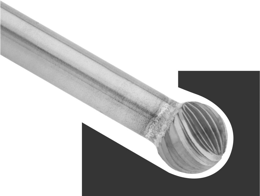 3/32" Çaplı Şaftlı Frez, Bilye, Anma Numarası, SD-61, Çift Kesimli Diş
